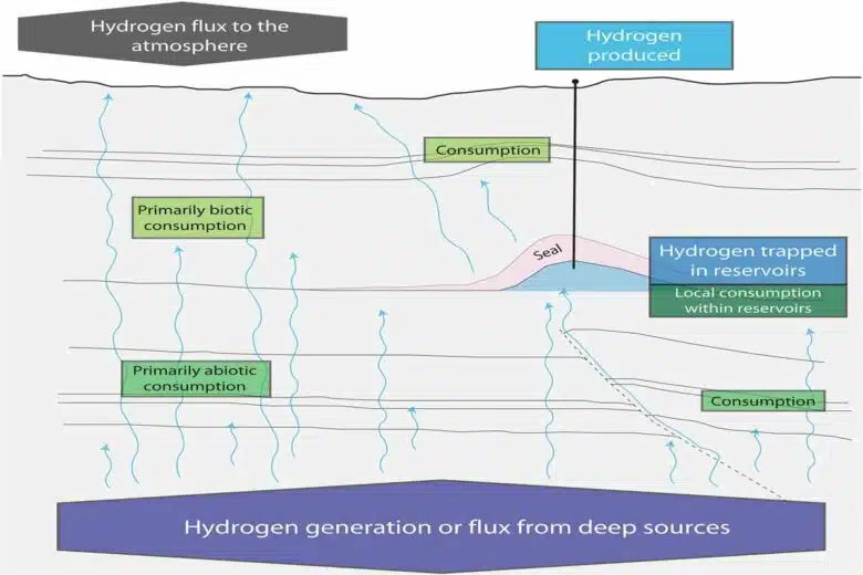 Modèle conceptuel des ressources géologiques en hydrogène.