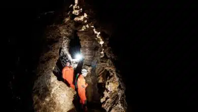 Spéléologues dans une grotte.