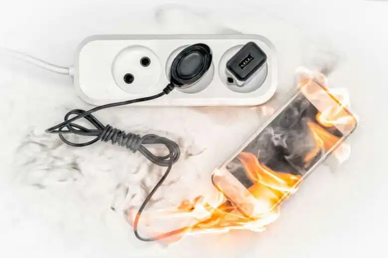 Un smartphone prend feu pendant qu'il charge.