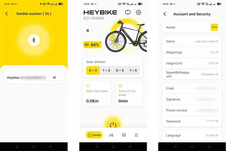 L'application dédiée Heybike.