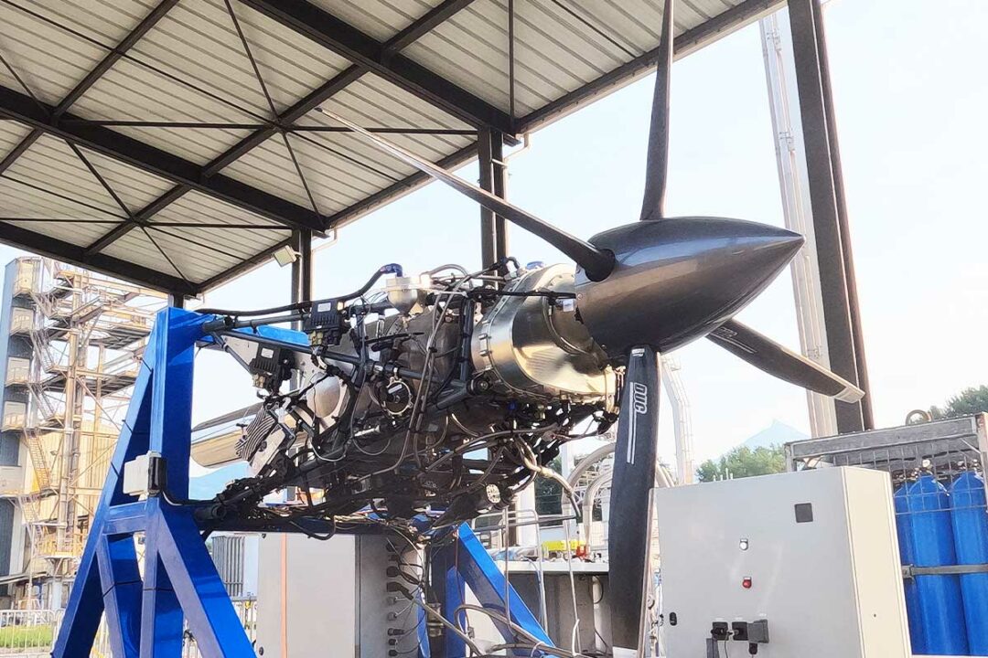 Une turbine pour avion fonctionnant à l'hydrogène.