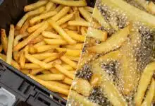 Des frites cuites à l'airfryer et à la friteuse à huile.