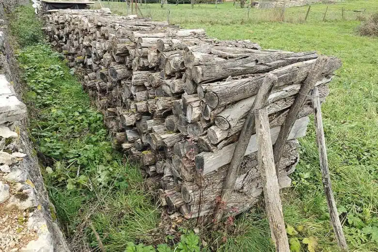 Du bois de chauffage stocké.