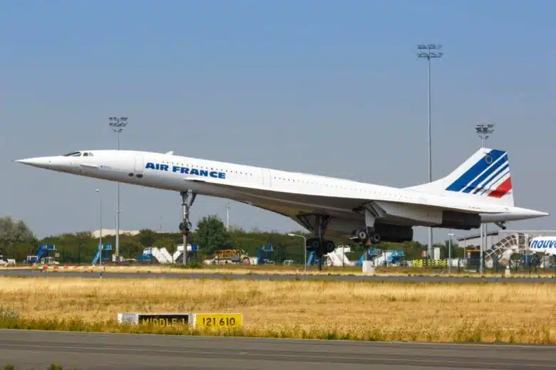 Un avion Concorde exposé.