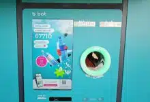 Une machine B:bot pour recycler ses bouteilles plastiques.