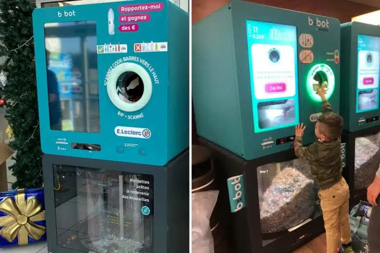 Des machines qui transforment nos bouteilles plastiques.