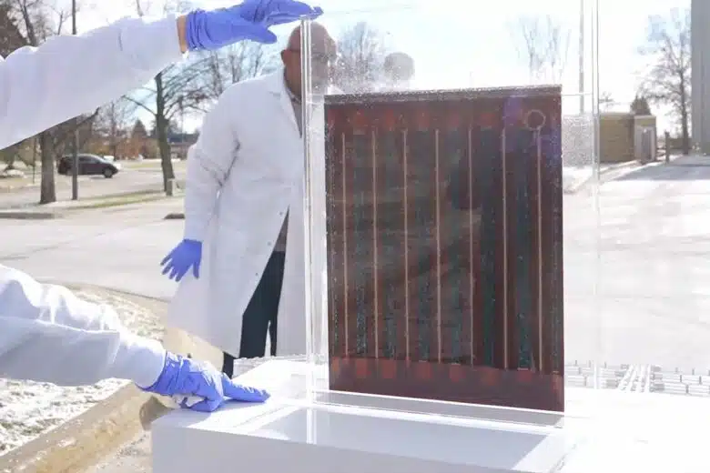 Un panneau de production d'hydrogène.