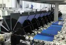 Une ligne de production de cellules solaires.