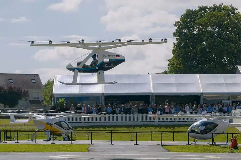 Démonstration de vol d'un Volocopter.