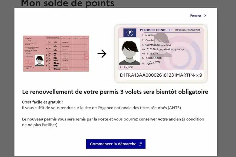 Rappel pour le passage au permis format carte de crédit.