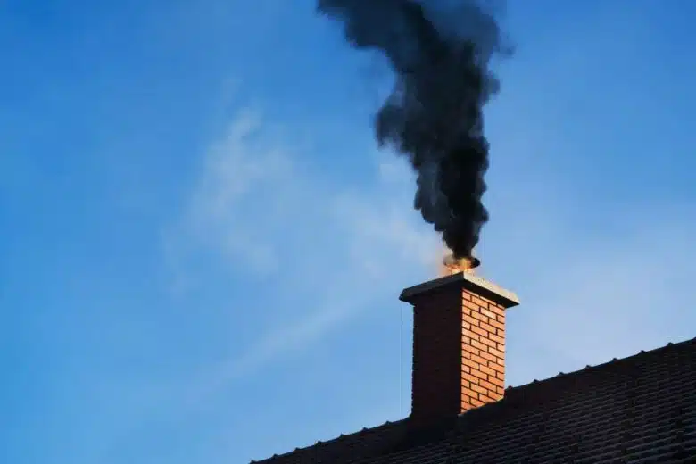 Un incendie dans un conduit de cheminée.