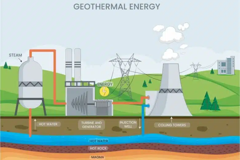 Principe de fonctionnement de la géothermie.