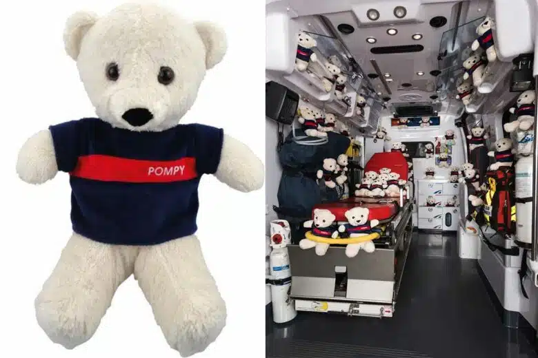 Un ourson en peluche pour les enfants victimes d'accidents.