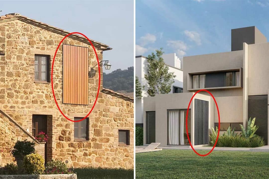 Des chauffages solaires sur des façades de maisons.