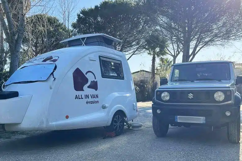 Une mini caravane Go Pod en location.