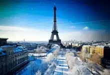 La ville de Paris pendant une ère glaciaire.