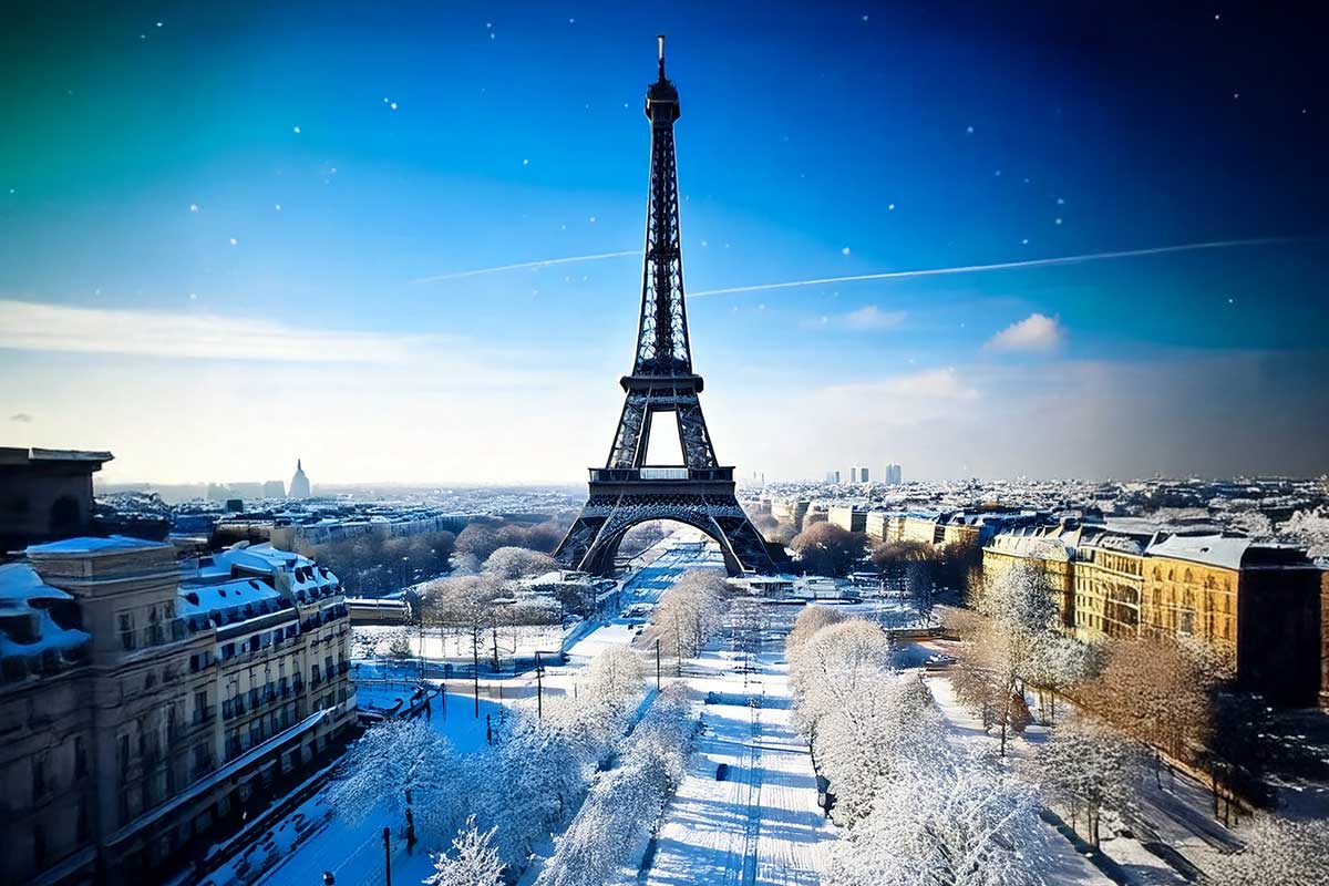 La ville de Paris pendant une ère glaciaire.