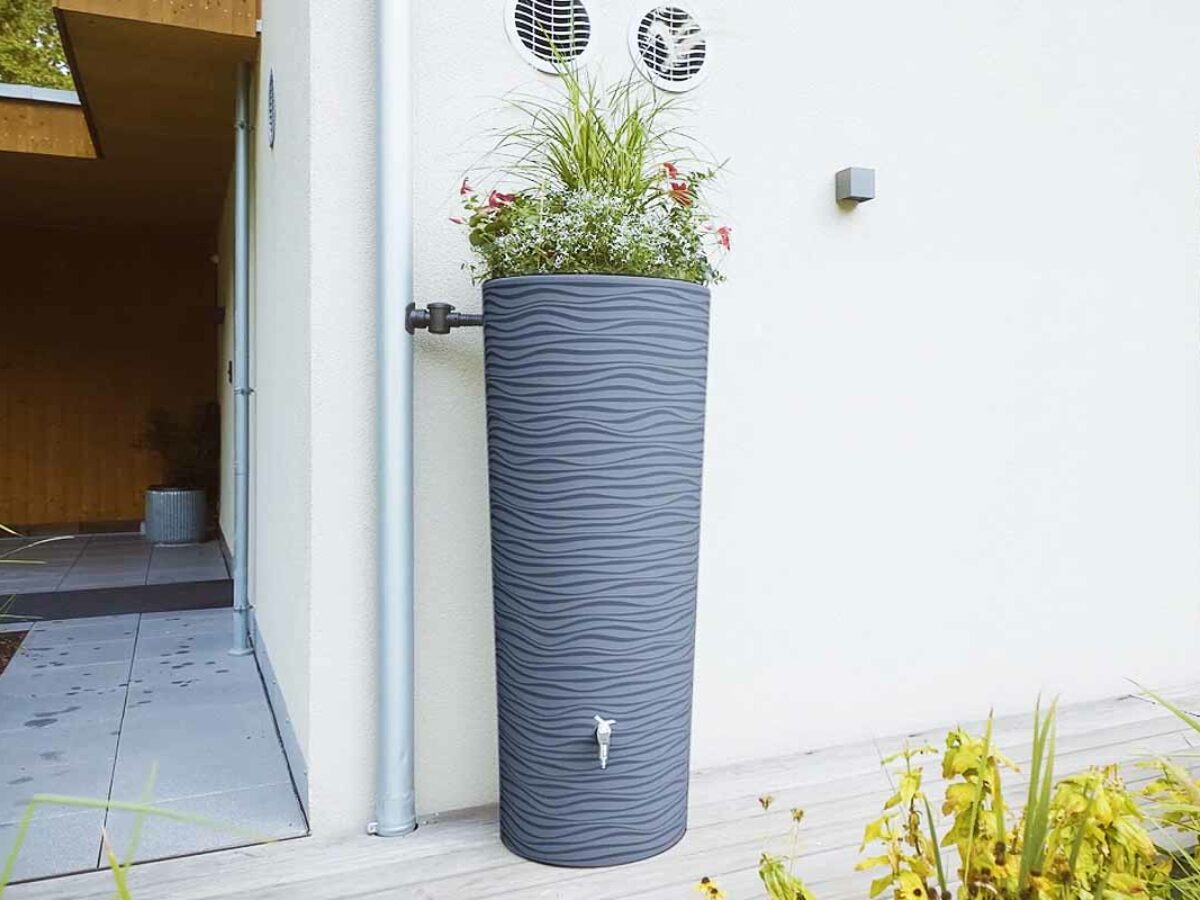 Récupérateur d'eau de pluie 220 L collecteur et robinet - Vaso - Garantia